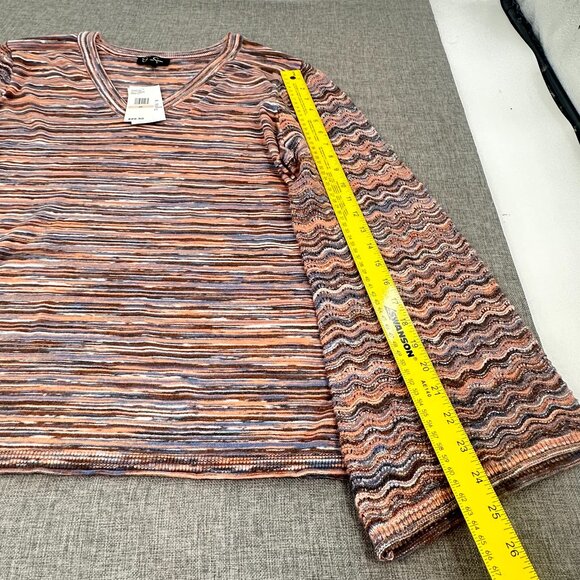 NEW Jessica Simpson Long Sleeve Top Striped Multicolor Flare Wide Sleeves 2X $89 - Picture 10 of 15
